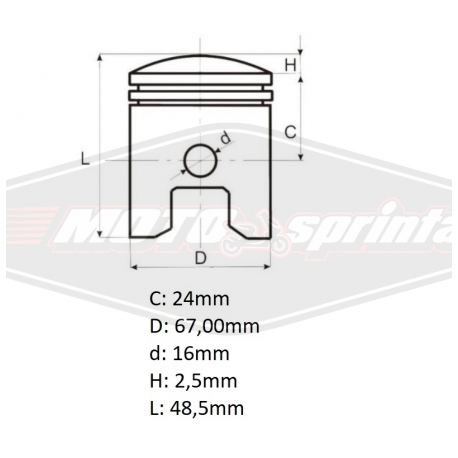 Stūmoklis keturračio motociklo ATV 250cc. 67mm