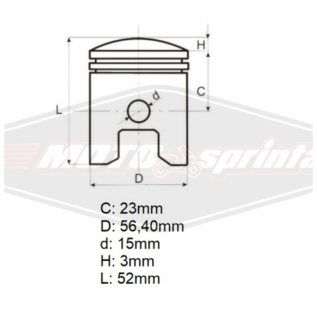 Stūmoklis motociklo 125cc, 56mm Loncin Zongsheng Lifan 156FMI CG125