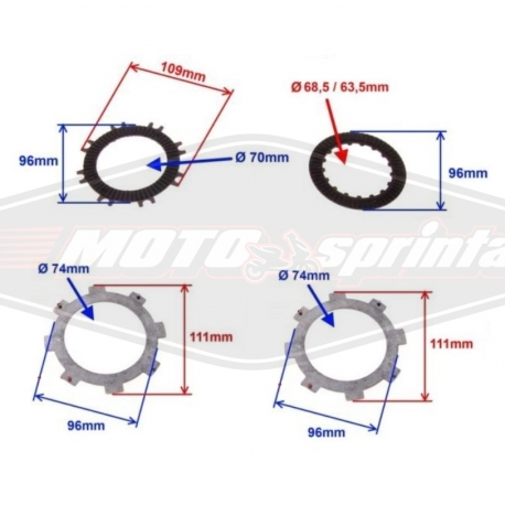 Sankabos diskai keturračio ATV 110 125 motociklo