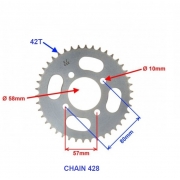 ATV 150 200 250 keturračio galinė žvaigždutė 428, 42 2
