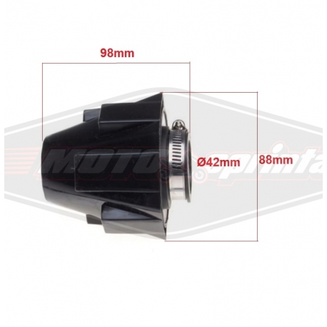 motociklo keturračio oro filtras universalus 42mm.