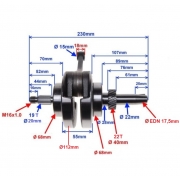 Motociklo keturračio alkūninis velenas 150 200 250 cc 2