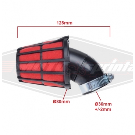 motorolerio keturračio atv universalus oro filtras 36 38 mm.