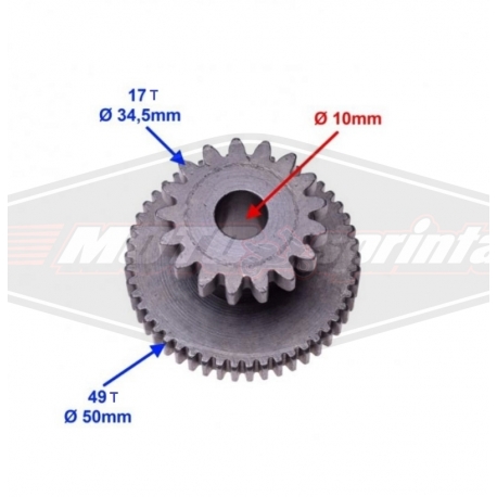 Motorolerio starterio tarpinis krumpliaratis dantratis GY6 125 150cc