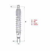 Motorolerio amortizatorius 250mm 49 50 Yamaha MBK Malaguti 2