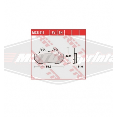 Stabdžių kaladėlės motociklo Honda CB CBR VL GL MCB512