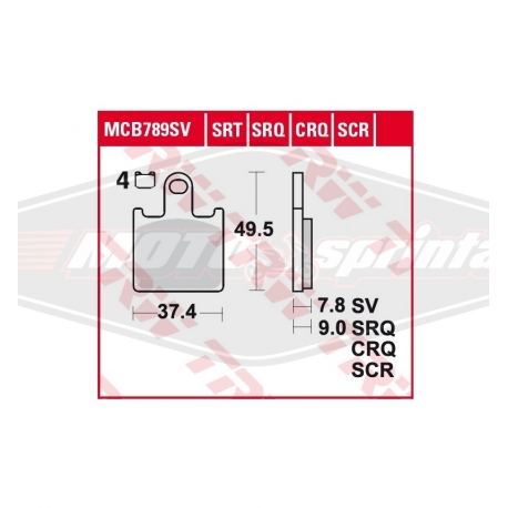 Motociklo Kawasaki stabdžių kaladėlės TRW, MCB789SV