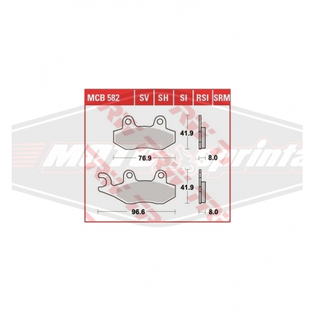 Stabdžių kaladėlės motociklo Aprilia, Benelli, Cagiva, Honda, Kawasaki, Keeway, Kymco, Malaguti, Peugeot, Suzuki, Triumph, Yamah