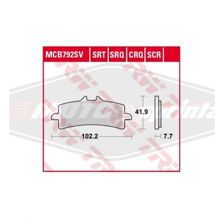 Stabdžių trinkelės TRW, MCB792