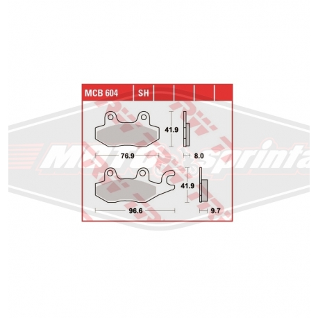 Stabdžių kaladėlės motociklo Cagiva, Daelim, Modenas, Moto Roma, Mz/Muz, Sachs, Suzuki, Triumph, Voxan, Yamaha.