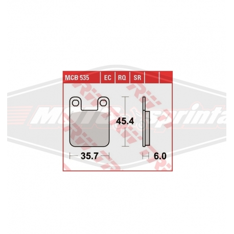 Stabdžių kaladėlės motociklo  Aprilia, Benelli, Derbi, Gilera, Husqvarna, KTM, Peugeot, Piaagio, Rieju, Suzuki, Yamaha., MCB535