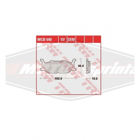 Stabdžių kaladėlės motociklo SYM, Yamaha XV Virago, XVS Drag Star, XJ, XJR TRW, MCB640