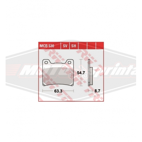 Stabdžių trinkelės kaladėlės Yamaha TZR, RD, XJR, FZR, XJ, FZ, TDM, GTS, XVS, VMX, XVZ TRW, MCB530