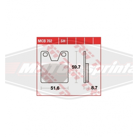 Stabdžių trinkelės kaladėlės Yamaha YZF-R7, YZF-R1 TRW, MCB702