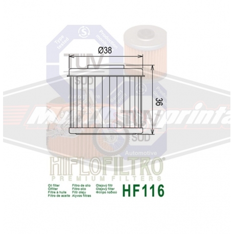 Motociklo tepalo filtras Hiflo HF116