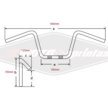 Motociklo vairas chromuotas Yamaha YBR125
