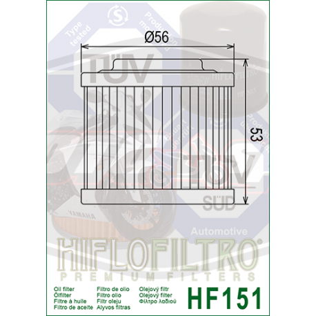 Motociklo tepalo filtras Hiflo HF151
