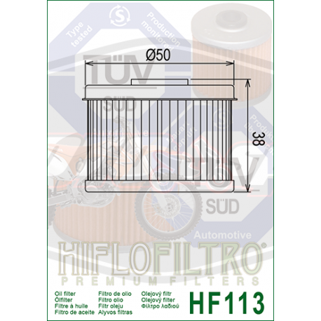 Tepalo filtras HF113 motociklo ar keturračio Honda